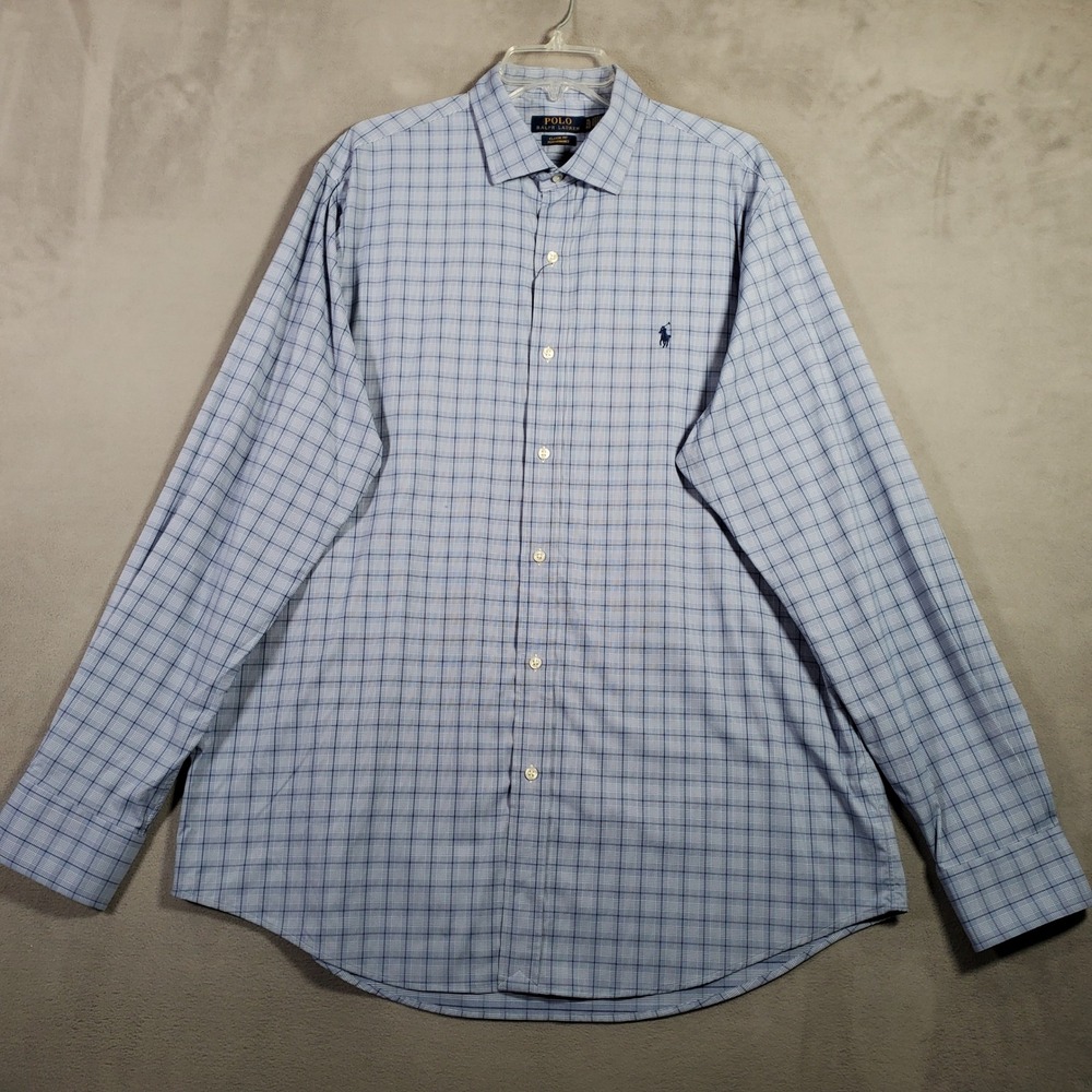 Polo Ralph Lauren Shirt Mens XL Blue Plaid Performance Classic Fit Preppy NEW